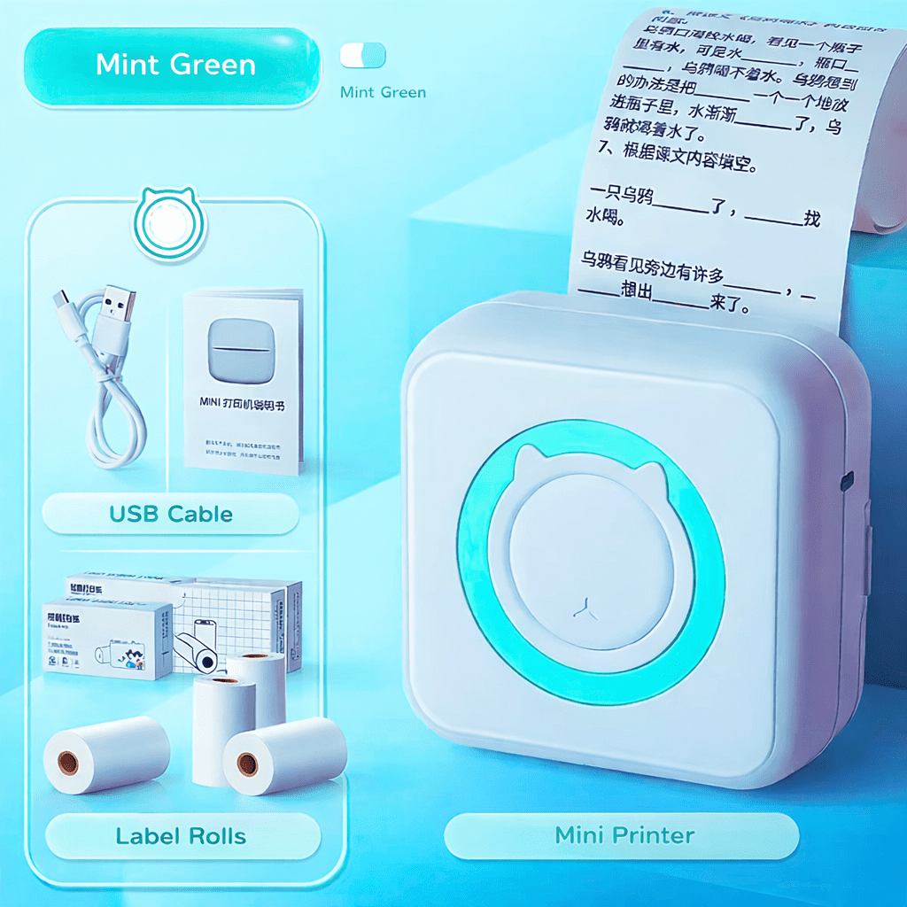 Portable Mini Thermal Printer – Wireless Bluetooth Pocket Printer