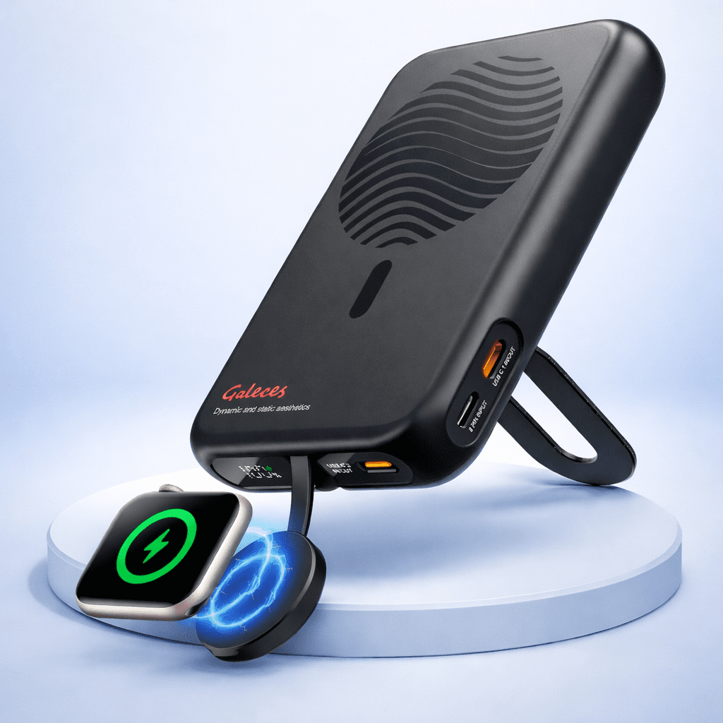 Magnetic Wireless Power Bank 10000mAh – 20W Fast Charging with Stand