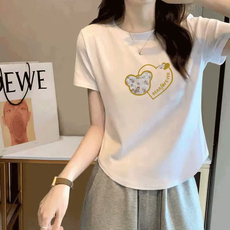 Women’s Slim Fit Cotton T-Shirt – Summer Short Sleeve Casual Top